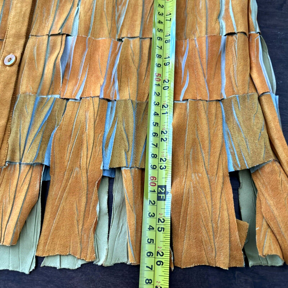 Fantazia Textured Weave Shirt Sz L Yellow Orange Witchy 90s Art Indie - Picture 9 of 9